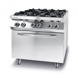 Kuchnia gazowa 4-palnikowa Kitchen Line z konwekcyjnym piekarnikiem elektrycznym GN1,1