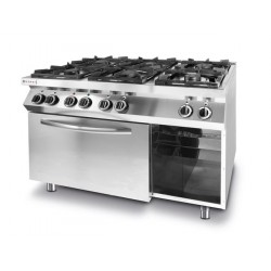 Kuchnia gazowa 6-palnikowa Kitchen Line z konwekcyjnym piekarnikiem elektrycznym GN 1,1